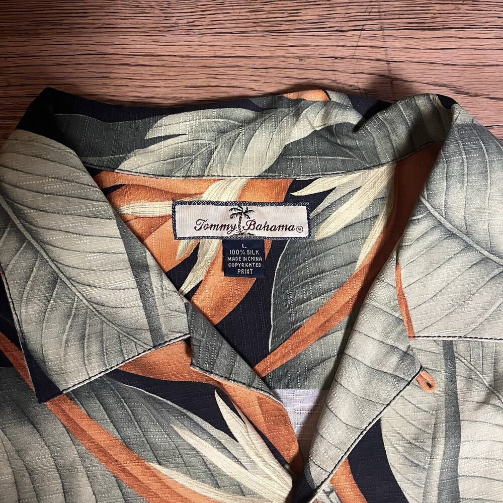 Tommy Bahama Mens Large Silk Shirt Bird of Paradise Hawaiian Tropical Resort - Picture 5 of 9